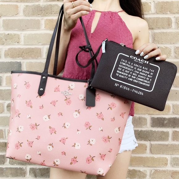 Coach Handbags - Gaby’sBags👜💕-NWT Coach Reversible Tote &Pouch